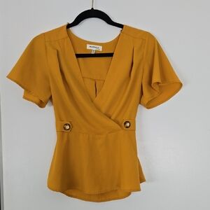 Nine & Co. Golden V-Neck Blouse